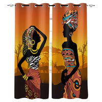 Double Rideaux Occultants Motif Savane Africaine