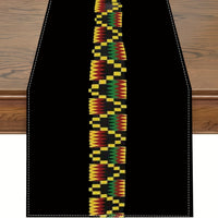 Chemin de Table Africain Noir Motif Kente