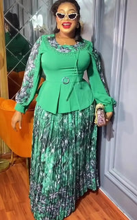 Ensemble Africain 2 Pièces Femme Vert