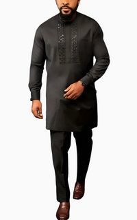 Ensemble Africain Homme Mariage Noir