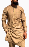 Ensemble Africain Homme Marron Clair