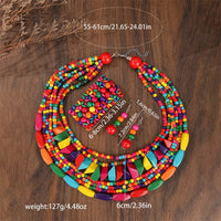 Ensemble Collier Africain Perles Géométriques