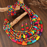 Ensemble Collier Africain Perles Géométriques
