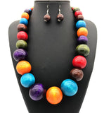 Ensemble Collier Boule Africain