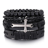Ensemble de Bracelet Africain Vintage en Cuir