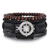 Ensemble de Bracelet Africain Vintage en Cuir
