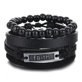 Ensemble de Bracelet Africain Vintage en Cuir