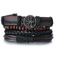 Ensemble de Bracelet Africain Vintage en Cuir
