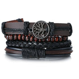 Ensemble de Bracelet Africain Vintage en Cuir
