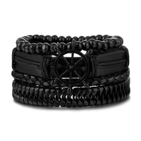 Ensemble de Bracelet Africain Vintage en Cuir