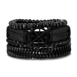 Ensemble de Bracelet Africain Vintage en Cuir
