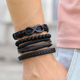 Ensemble de Bracelet Africain Vintage en Cuir