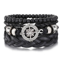 Ensemble de Bracelet Africain Vintage en Cuir
