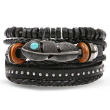 Ensemble de Bracelet Africain Vintage en Cuir