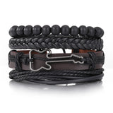 Ensemble de Bracelet Africain Vintage en Cuir