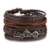 Ensemble de Bracelet Africain Vintage en Cuir