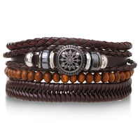 Ensemble de Bracelet Africain Vintage en Cuir