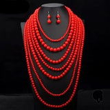 Ensemble de Collier Africain en Perles