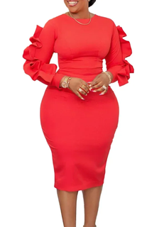 Robe Africaine Manches Longues en Dentelle