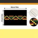 Chemin de Table Africain Noir Motif Kente