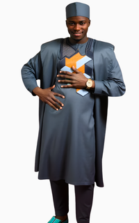Grand Boubou Sénégalais Homme Gris