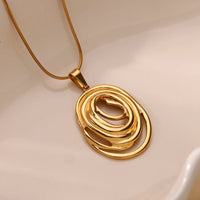 Pendentif Afrique en Or Oval