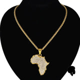 Pendentif Carte Afrique Diamant