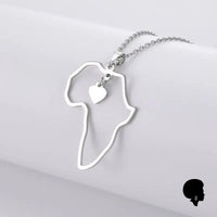 Pendentif Carte D’Afrique avec Coeur