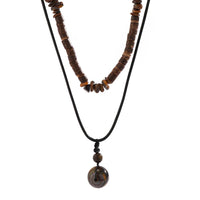 Pendentif Perle en Bois Africain