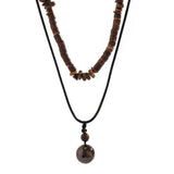 Pendentif Perle en Bois Africain