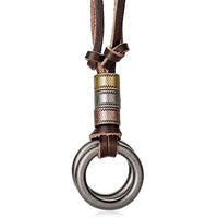 Pendentif Tribal Cordon en Cuir