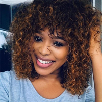 Perruque Afro Marron Avec Frange
