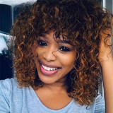Perruque Afro Marron Avec Frange