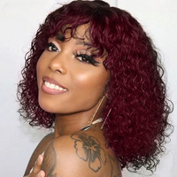 Perruque Afro Marron Avec Frange