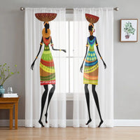 Rideau Voilage Thème Femme Africaine