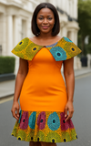 Robe Africaine à Col Volant