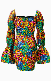 Robe Africaine à Manches Longues Bouffantes