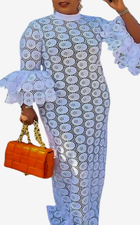 Robe Africaine En Dentelle Blanche