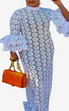 Robe Africaine En Dentelle Blanche