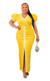 Robe Africaine Femme Manche Courte Col V