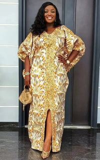 Robe Africaine Femme Ocre