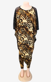 Robe Africaine Léopard Manches Chauve-Souris