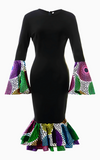 Robe Africaine Manches Évasées Noire