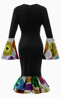 Robe Africaine Manches Évasées Noire