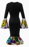 Robe Africaine Manches Évasées Noire