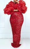 Robe Africaine Rouge Paillette