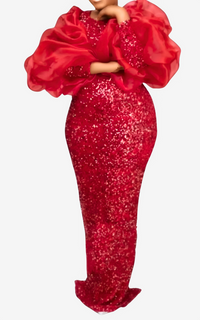 Robe Africaine Rouge Paillette