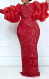 Robe Africaine Rouge Paillette