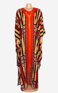 Robe Boubou Africain Rouge Corail