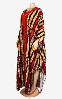 Robe Boubou Africain Rouge Corail